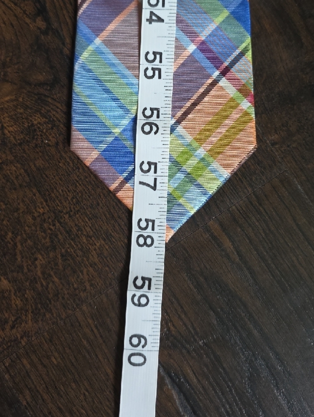 IZOD Plaid Pastel Men's Tie in Blue, Green & Pink - Picture 7 of 9